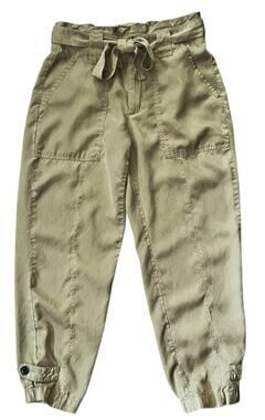Banana Republic High-Rise Paperbag Tan Utility Jogger Pants 4